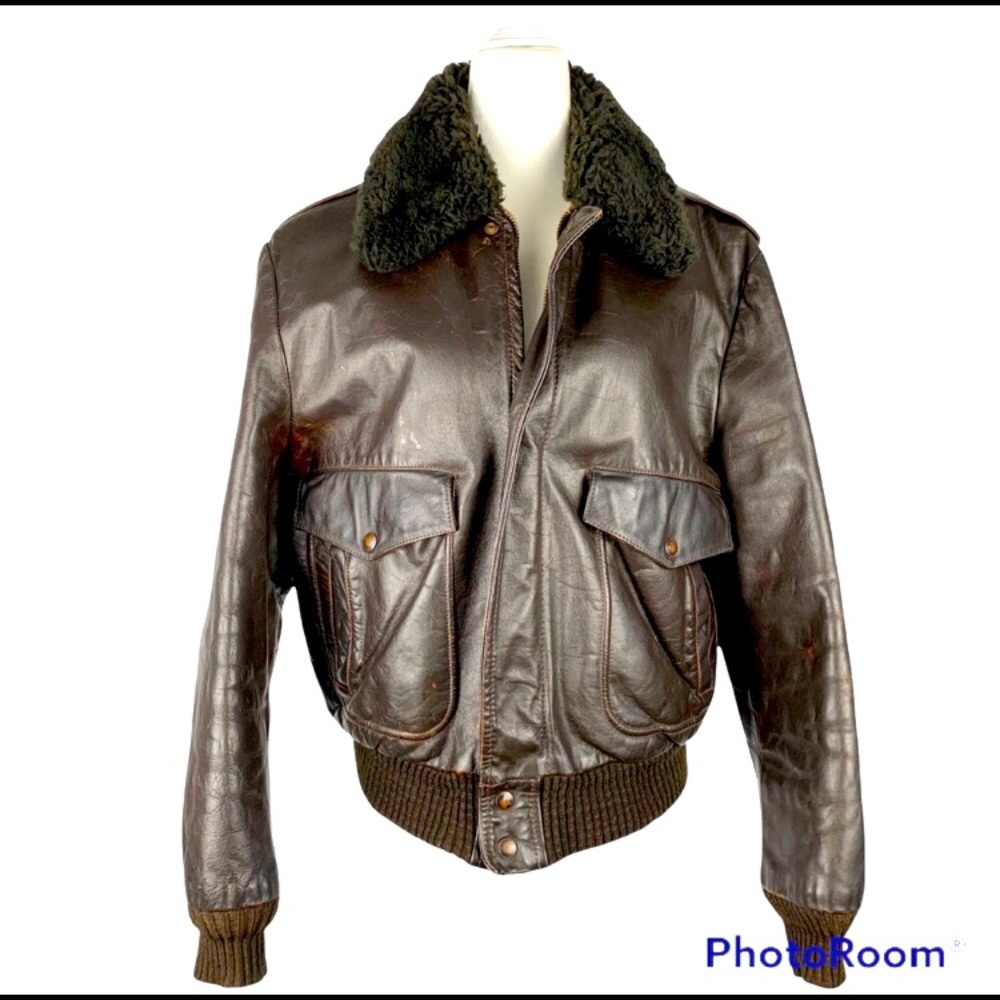 Vintage Aviator Leather Jacket